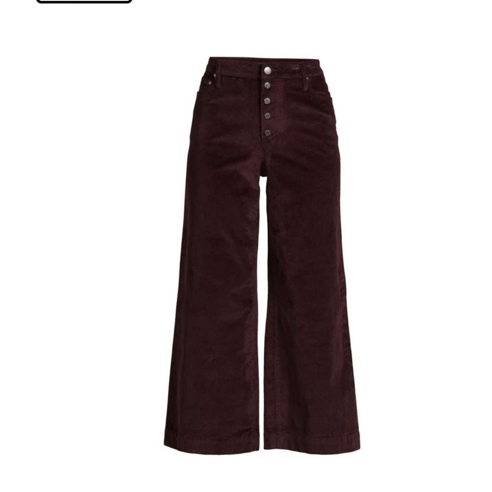 Time and Tru Women’s Burgandy High Rise Wide Leg Corduroy Pants - Size: 4
